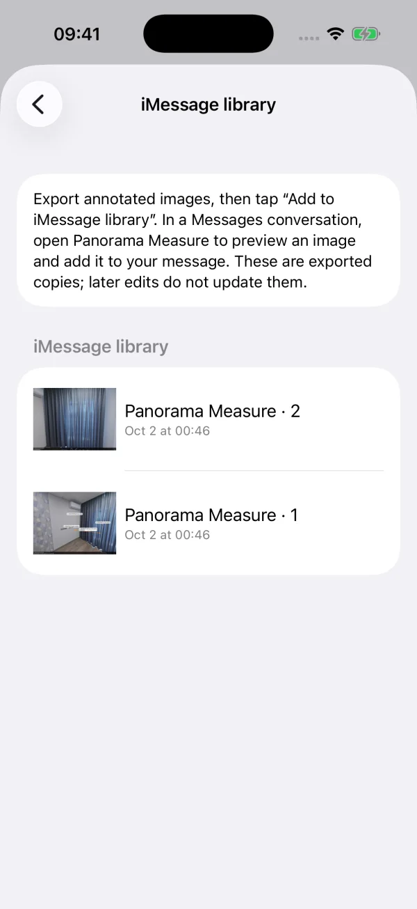 Preview of the English iMessage export library inside the 1.1 main app
